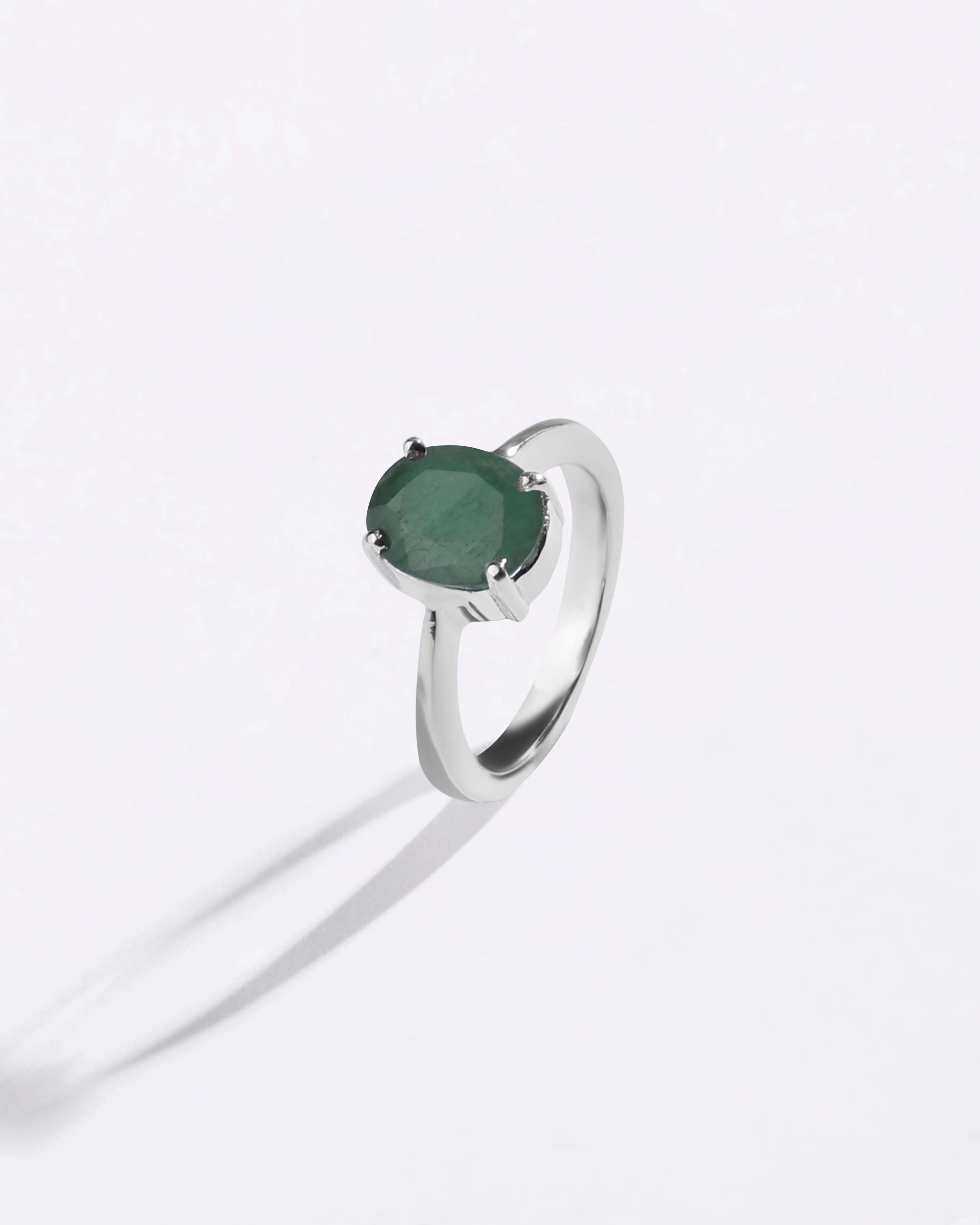 Affinity Emerald (Panna) Ring in 925 Sterling Silver - Urja