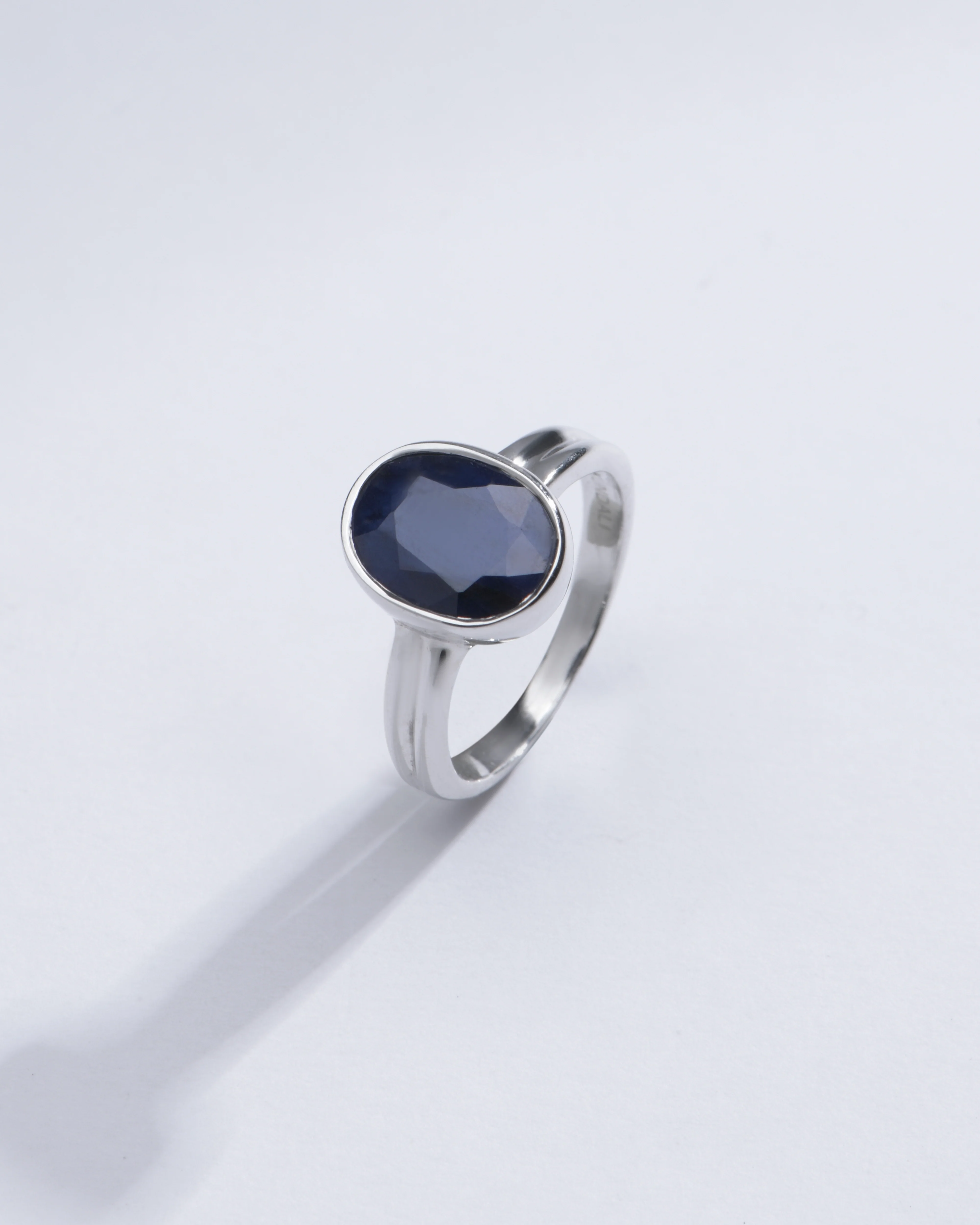 Prosperity Blue Sapphire (Neelam) Ring in 925 Sterling Silver - Shakti