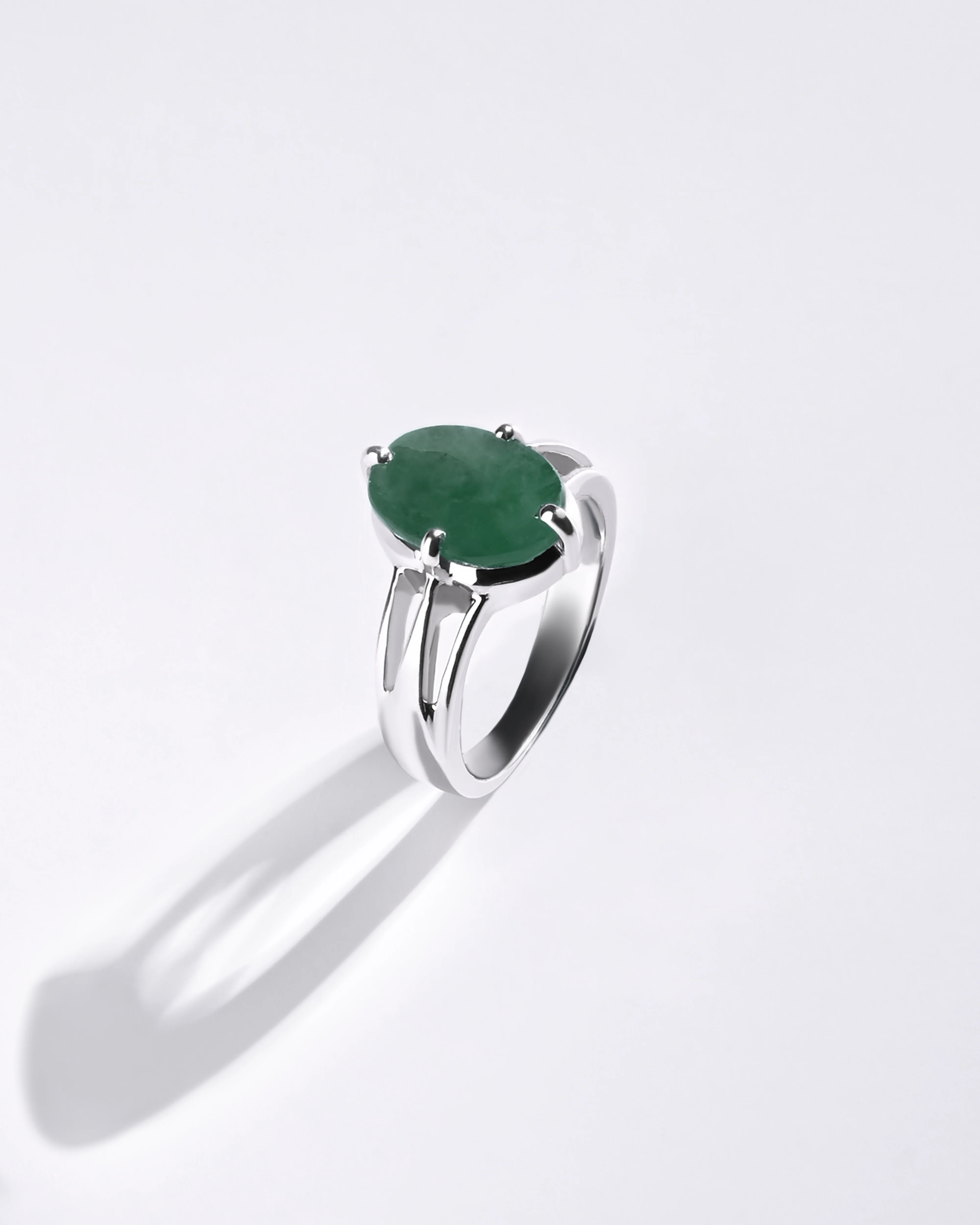 Precious Emerald (Panna) Ring in 925 Sterling Silver - Urja